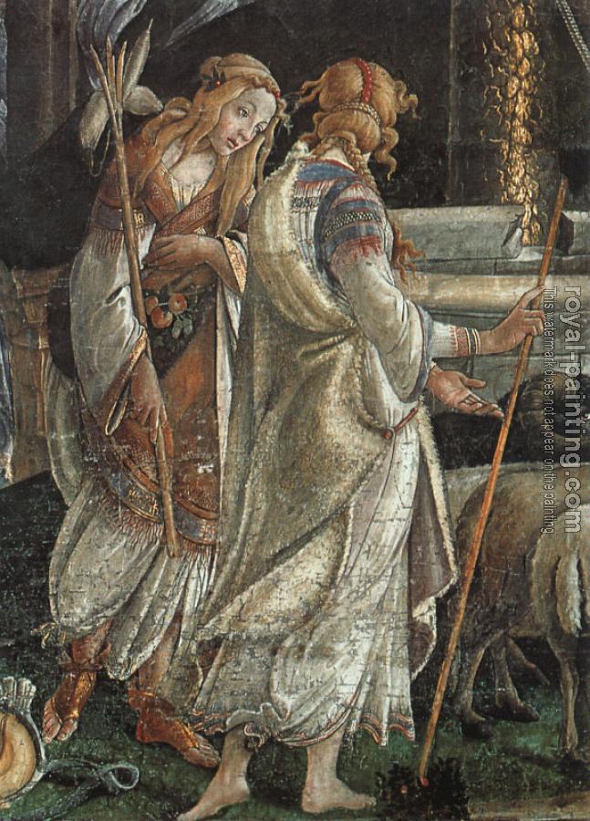 Sandro Botticelli : Scenes from the Life of Moses, detail of the Daughters of Jethro